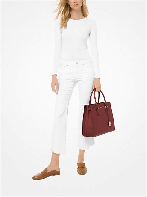 MICHAEL Michael KORS Dillon Large Top Zip Leather Satchel .